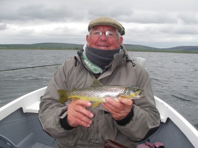 Brian Thomas with a Loch Harray Brownie